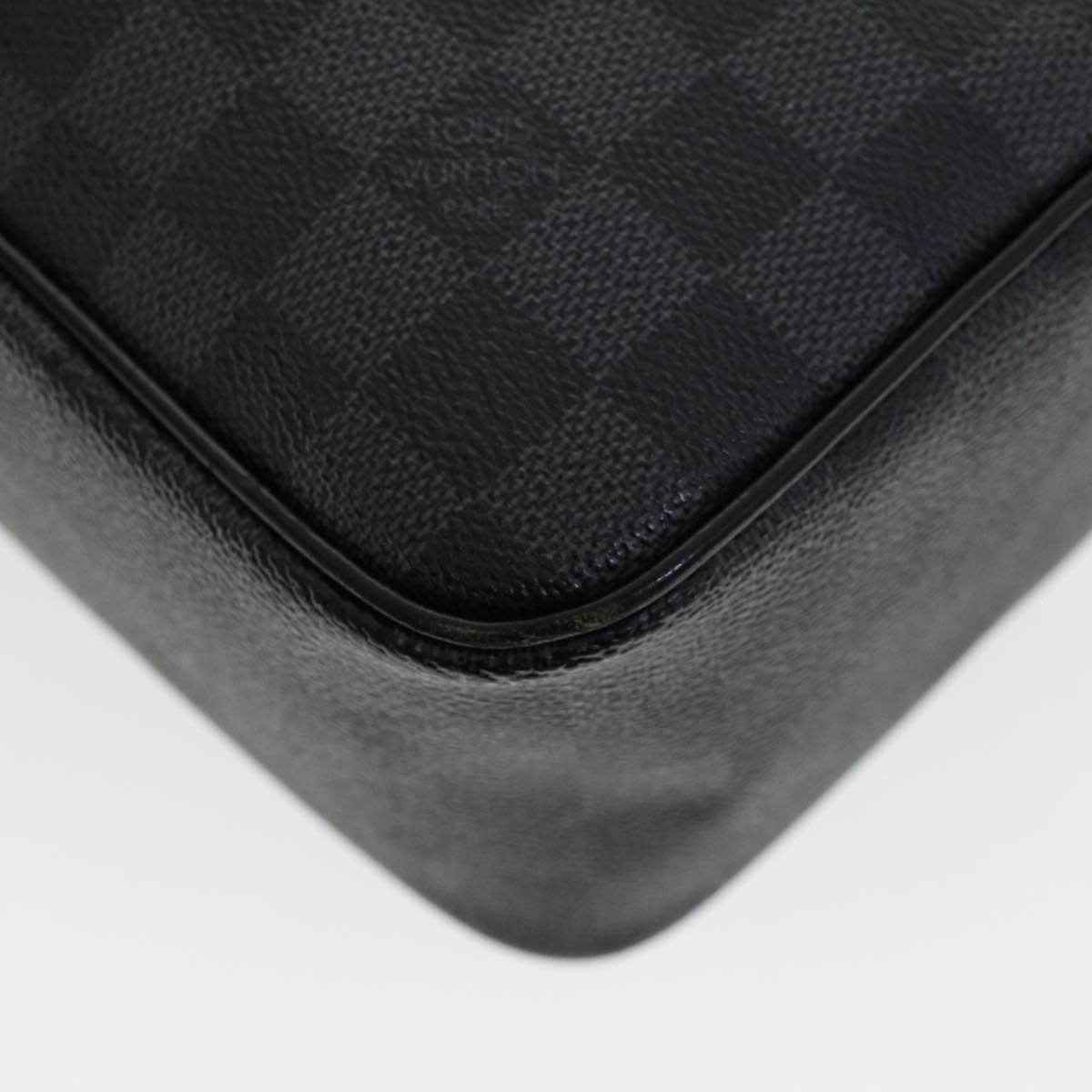 LOUIS VUITTON Damier Graphite Toiletry Pouch Clutch Bag N47625 LV Auth 45577