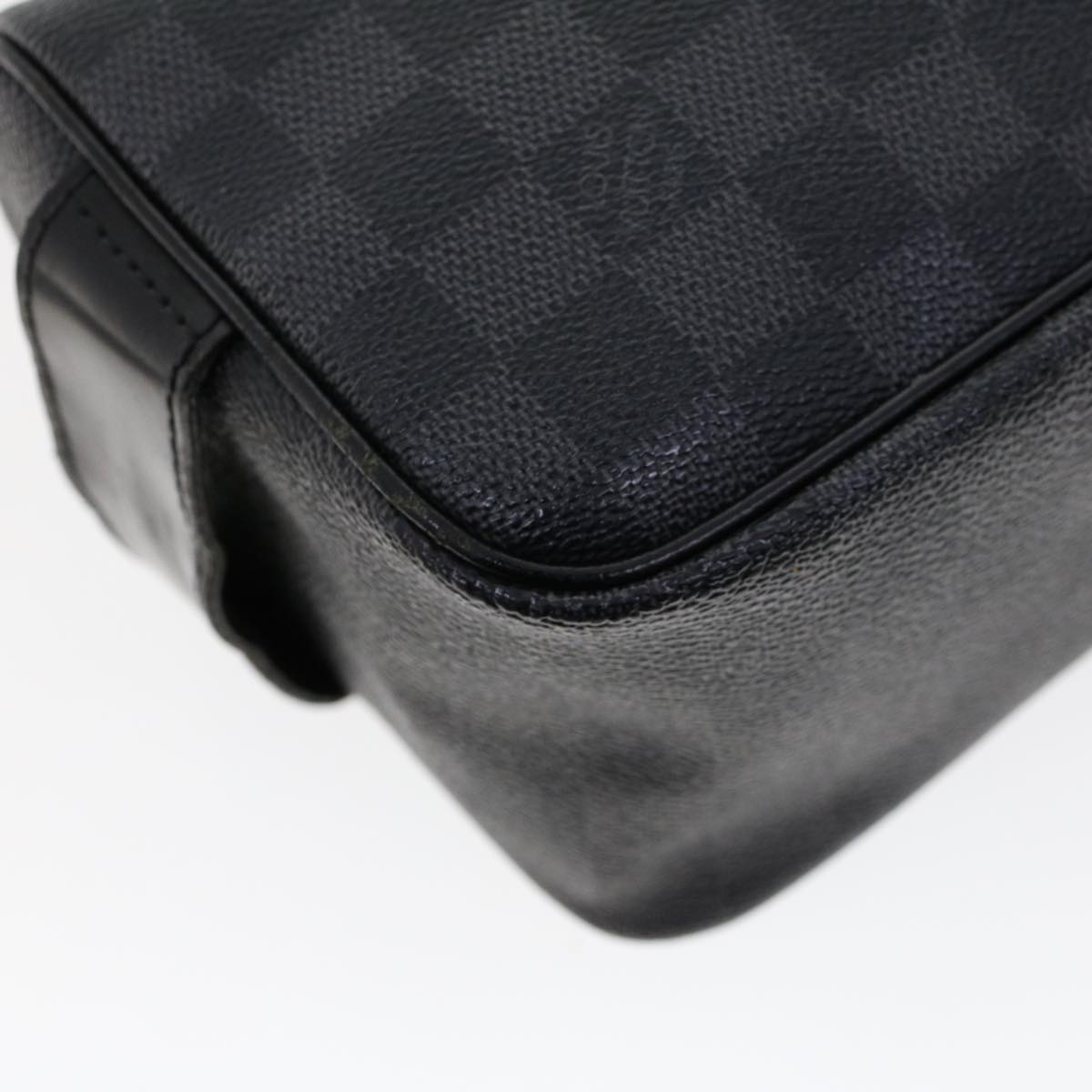 LOUIS VUITTON Damier Graphite Toiletry Pouch Clutch Bag N47625 LV Auth 45577