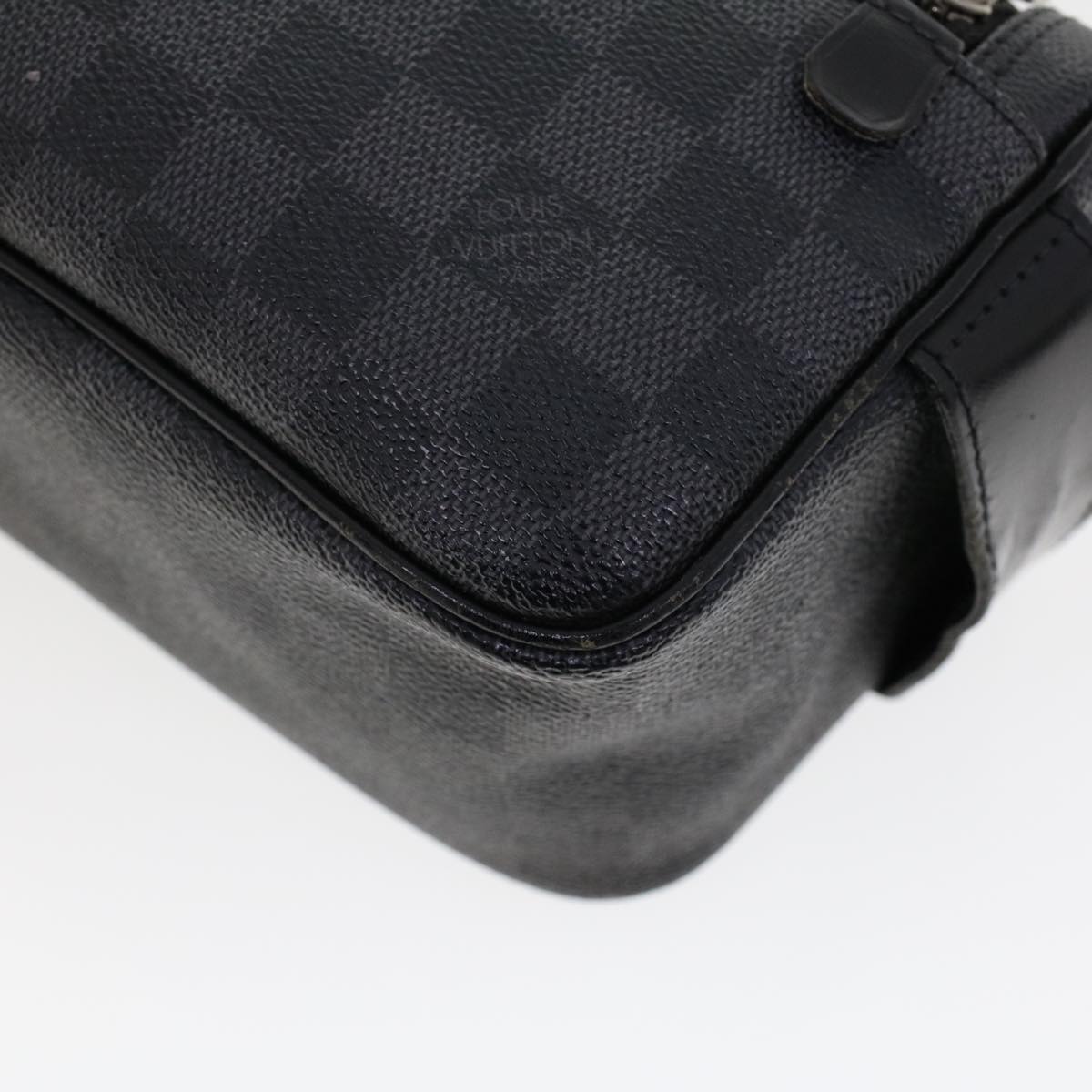 LOUIS VUITTON Damier Graphite Toiletry Pouch Clutch Bag N47625 LV Auth 45577