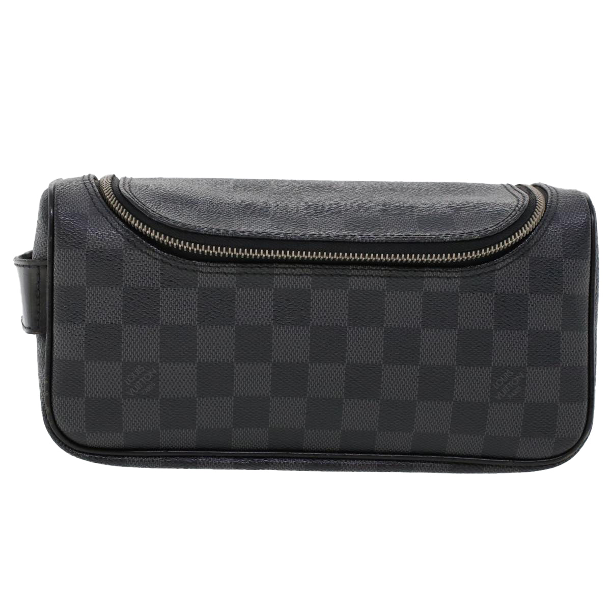 LOUIS VUITTON Damier Graphite Toiletry Pouch Clutch Bag N47625 LV Auth 45577