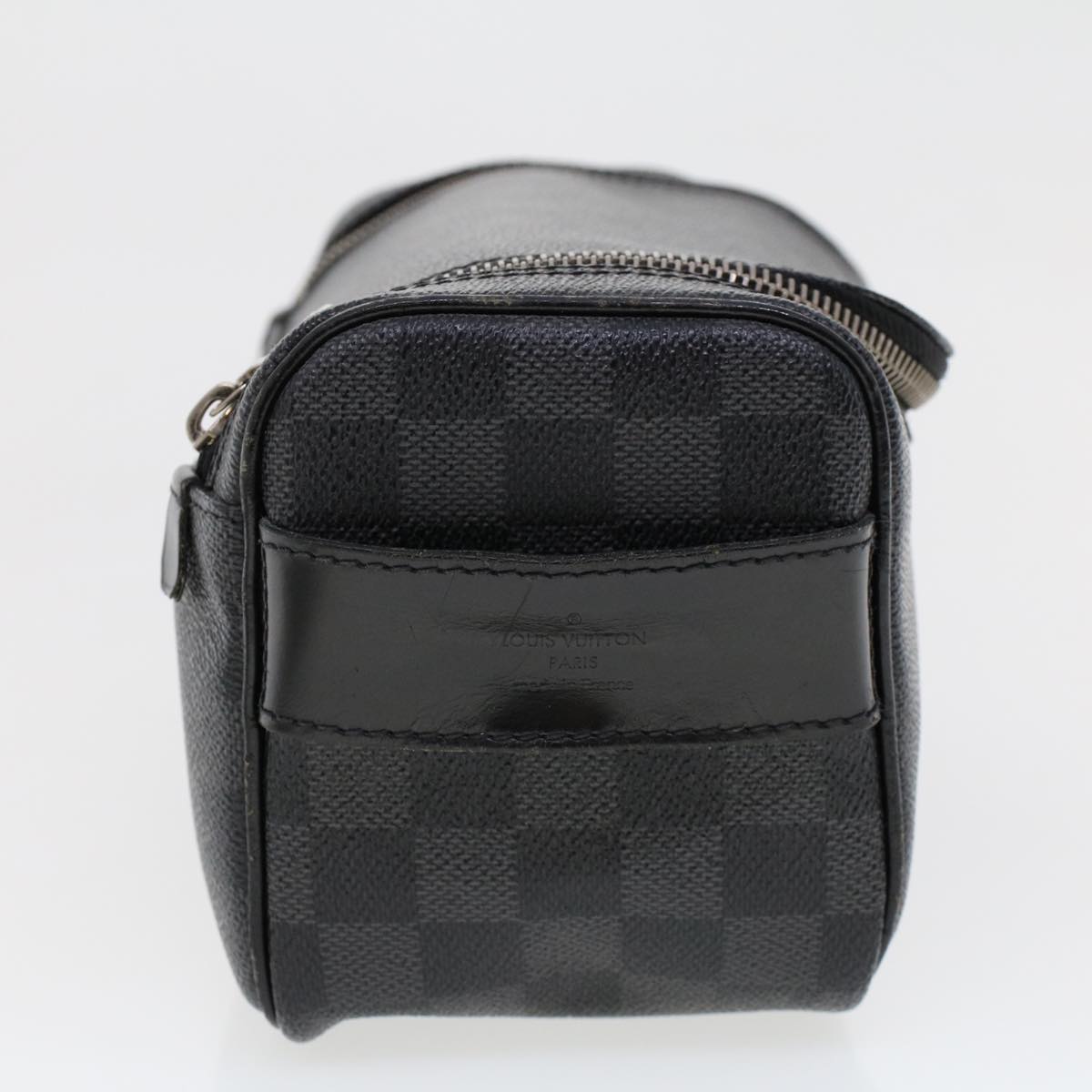 LOUIS VUITTON Damier Graphite Toiletry Pouch Clutch Bag N47625 LV Auth 45577