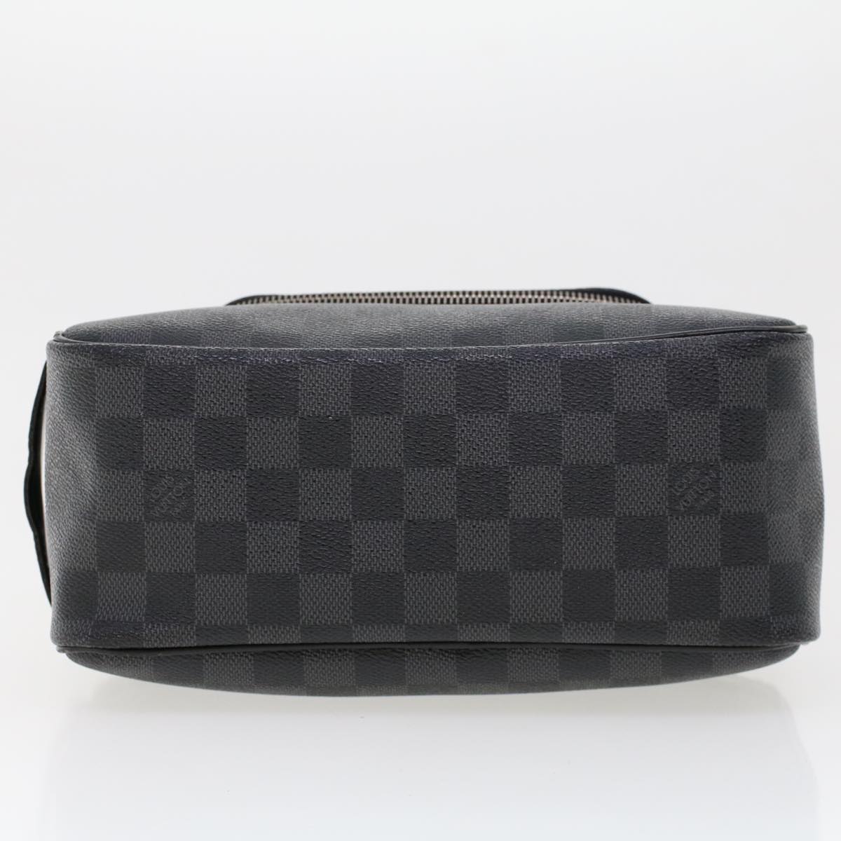 LOUIS VUITTON Damier Graphite Toiletry Pouch Clutch Bag N47625 LV Auth 45577