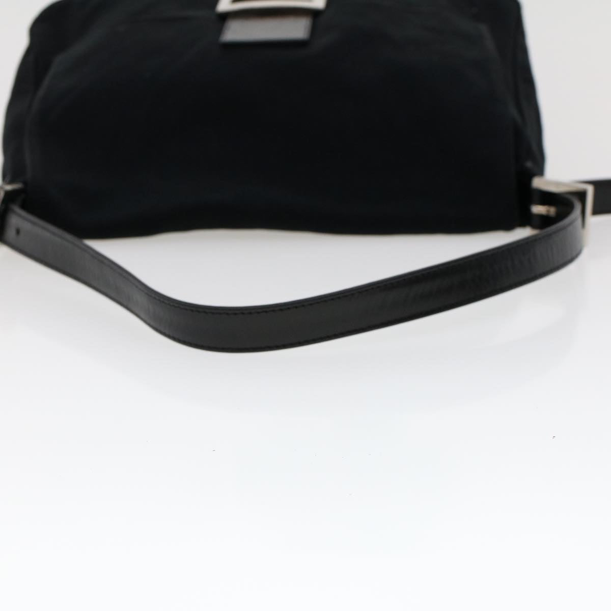 FENDI Mamma Baguette Shoulder Bag Nylon Black Auth 45607