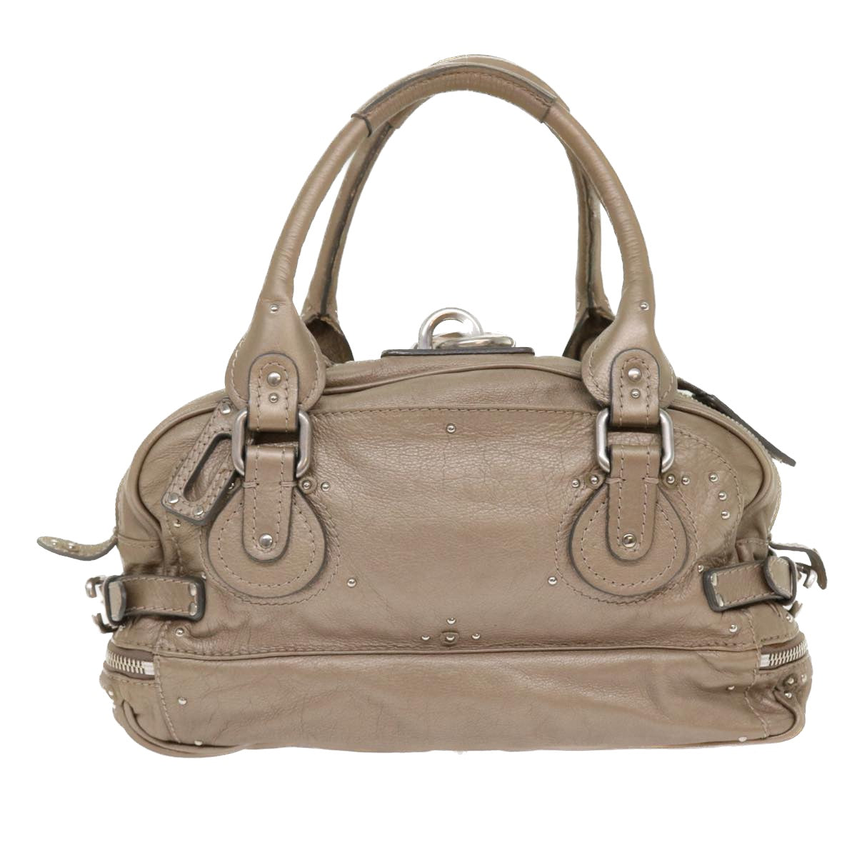 Chloe Paddington Hand Bag Leather Beige Auth 45609 - 0