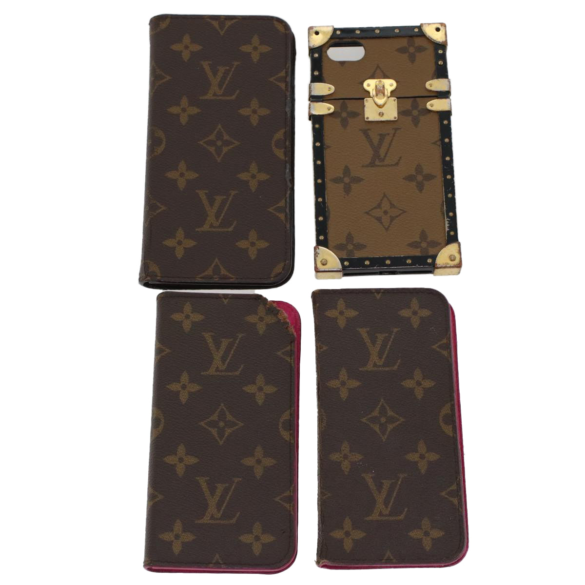 LOUIS VUITTON Monogram Cell Phone Case 4Set LV Auth 45626 - 0