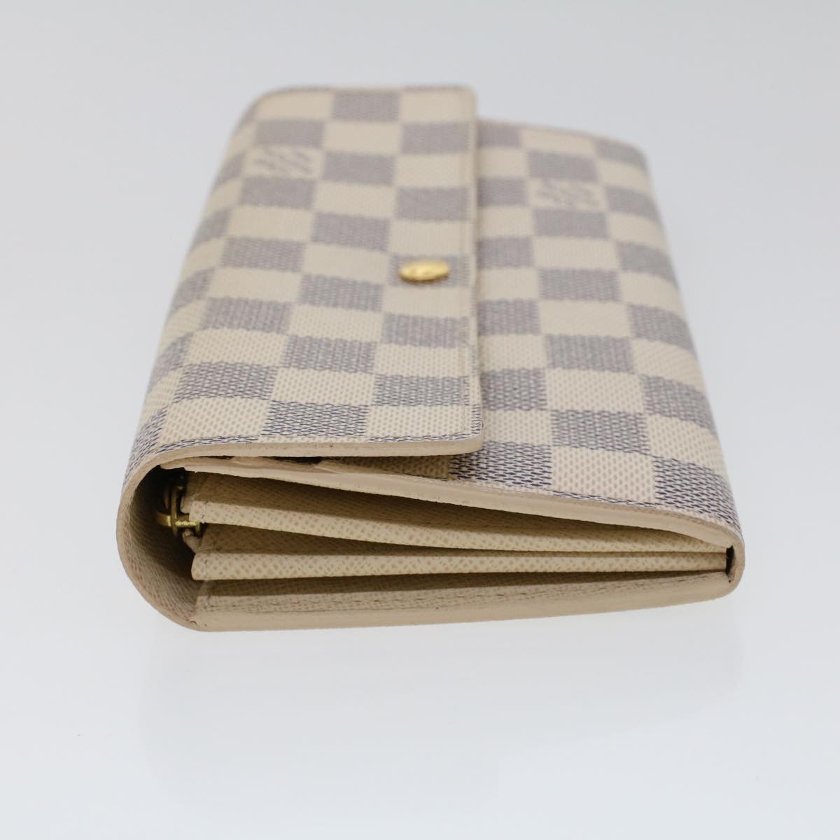 LOUIS VUITTON Damier Azur Portefeuille Sarah Long Wallet N63208 LV Auth 45629