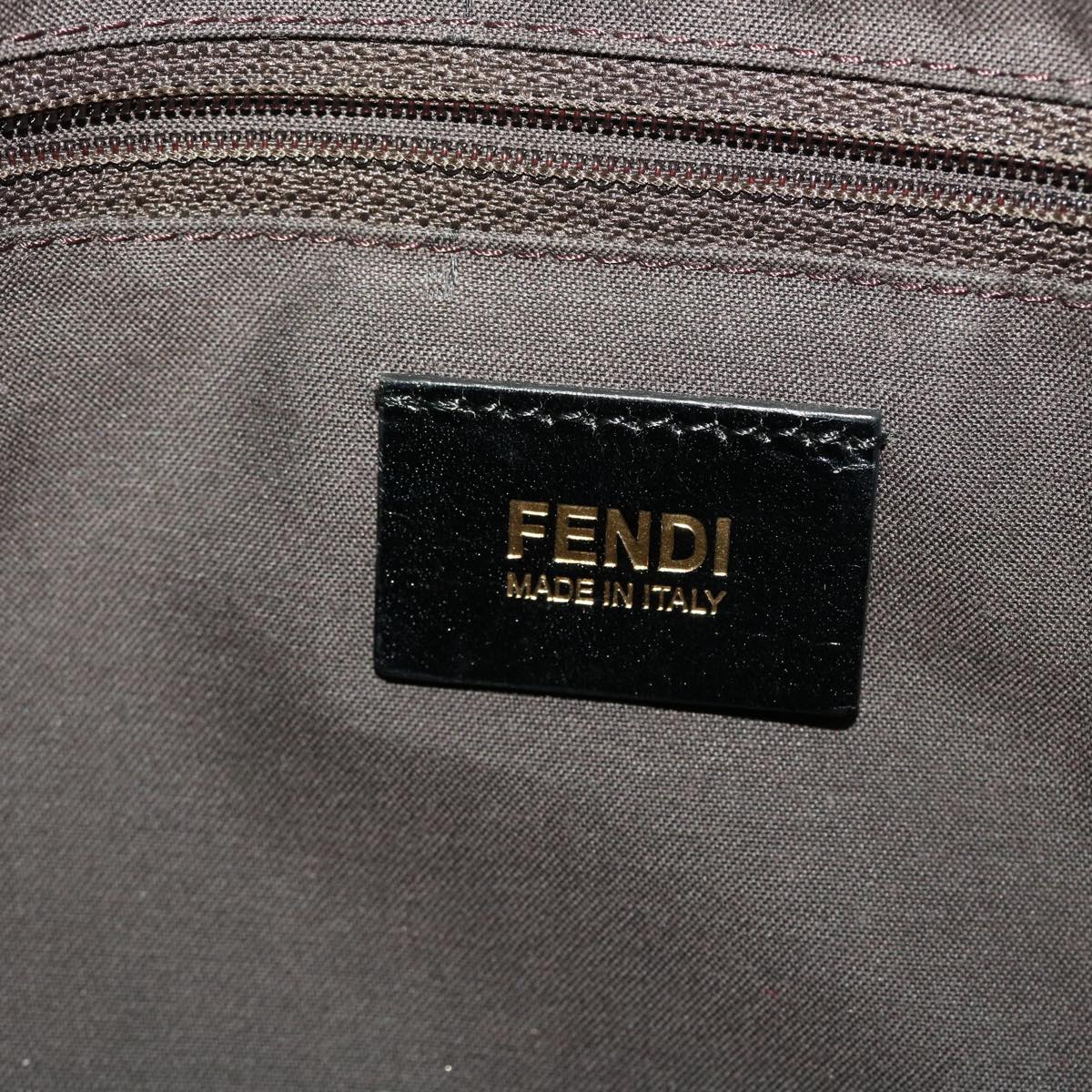 FENDI Shoulder Bag Leather Black Auth 45641