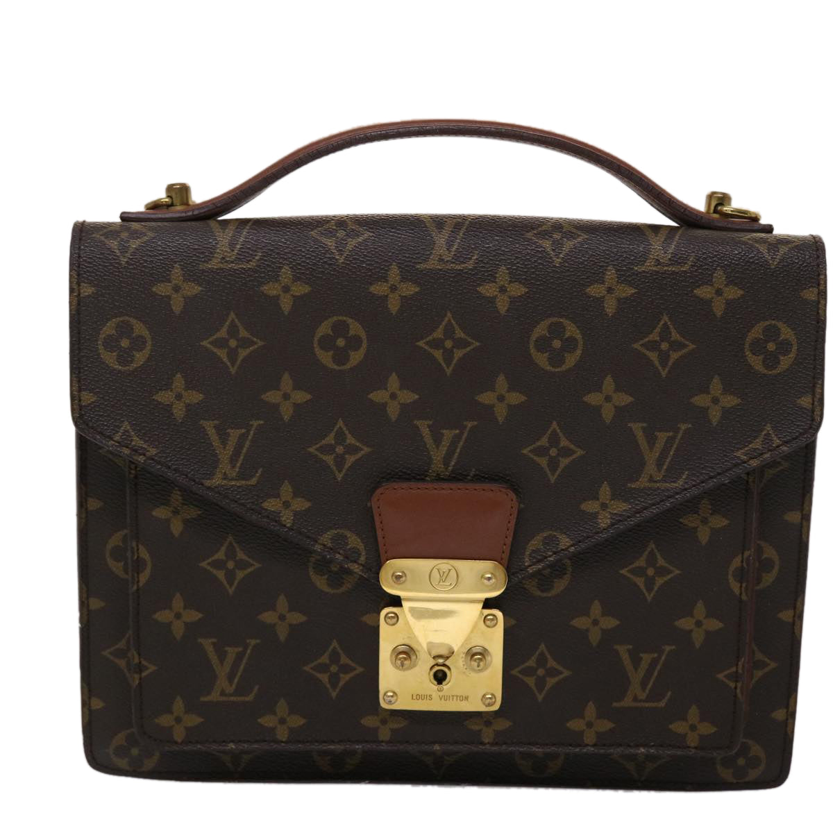 LOUIS VUITTON Monogram Monceau 28 Hand Bag 2way M51185 LV Auth 45646