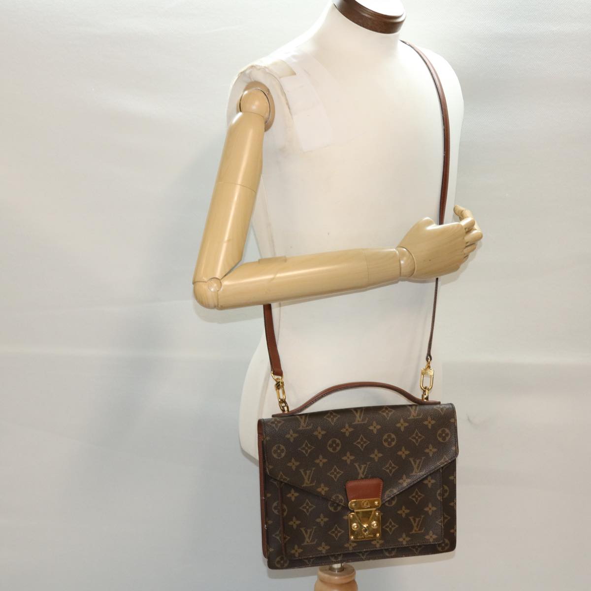 LOUIS VUITTON Monogram Monceau 28 Hand Bag 2way M51185 LV Auth 45646