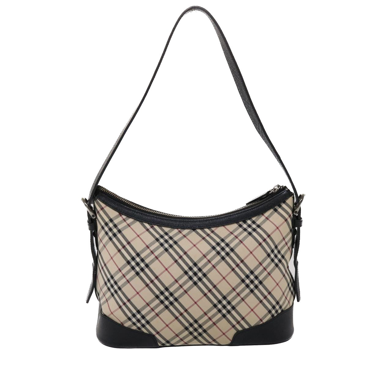 BURBERRY Nova Check Shoulder Bag Nylon Leather Beige Auth 45658 - 0