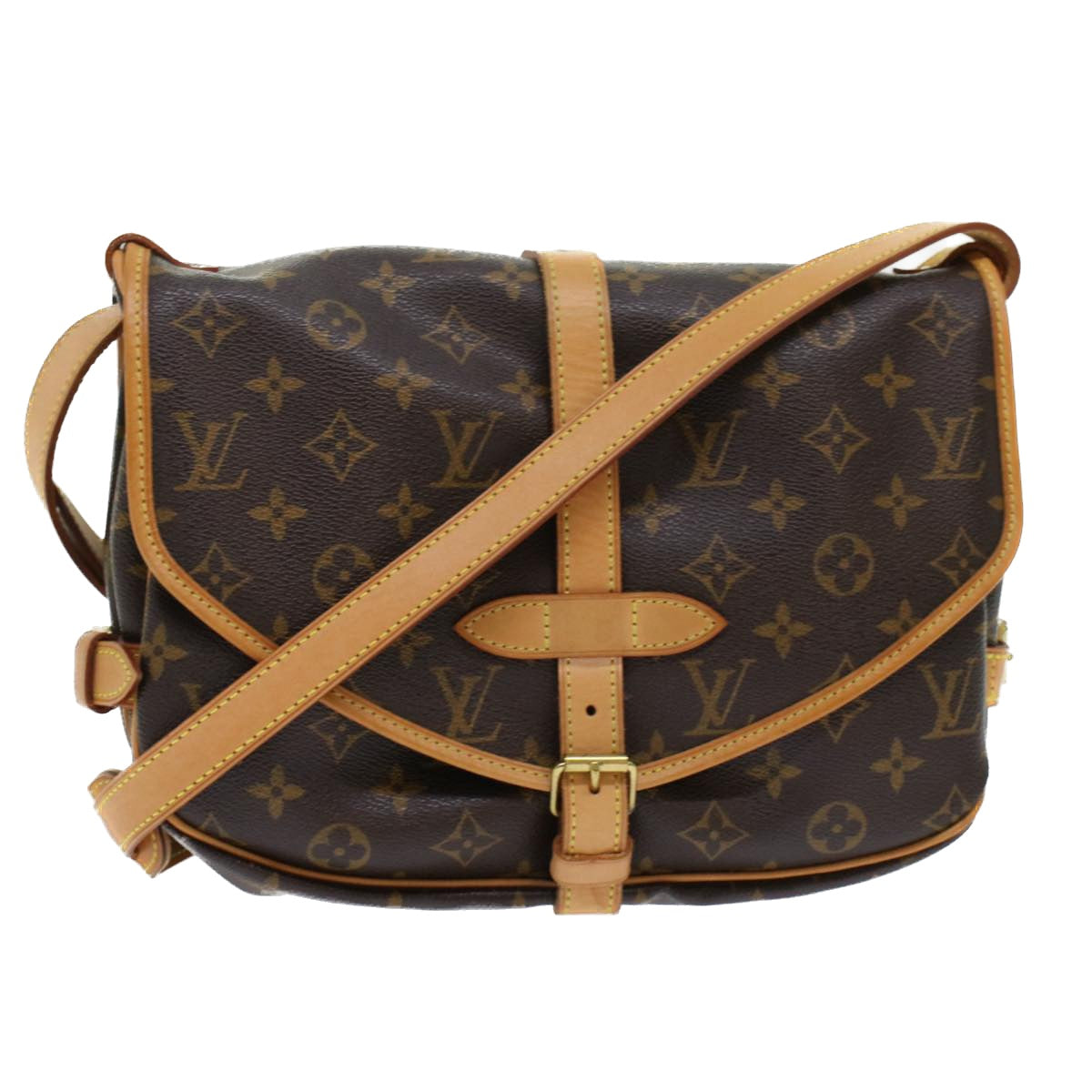 LOUIS VUITTON Monogram Saumur 30 Shoulder Bag M42256 LV Auth 45666A