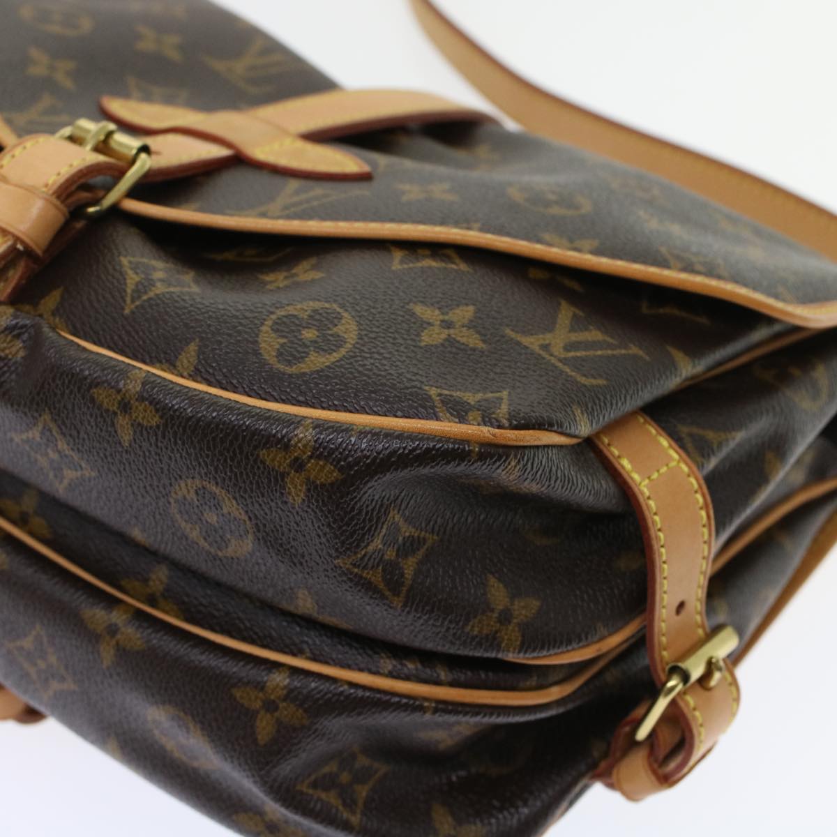 LOUIS VUITTON Monogram Saumur 30 Shoulder Bag M42256 LV Auth 45666A