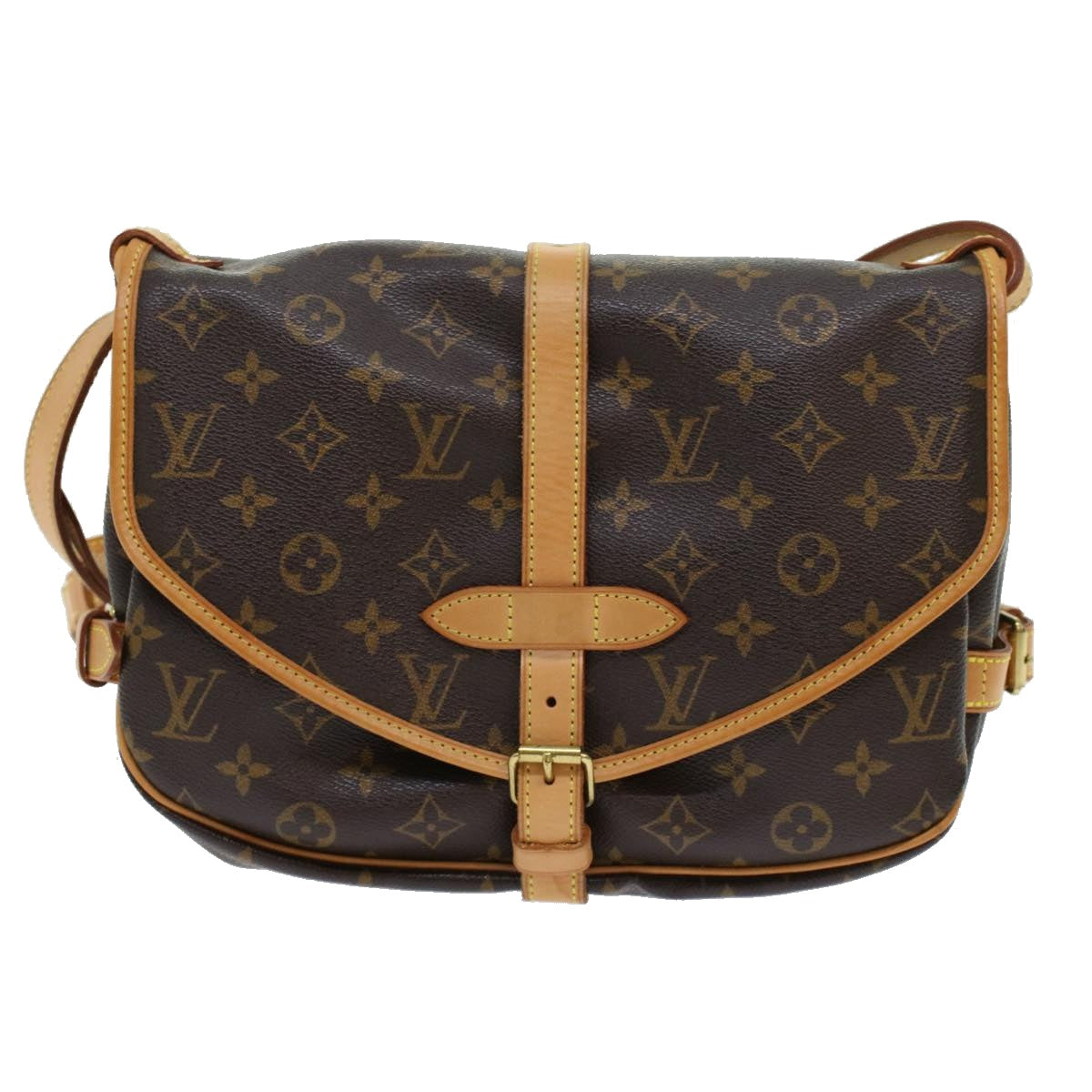 LOUIS VUITTON Monogram Saumur 30 Shoulder Bag M42256 LV Auth 45666A