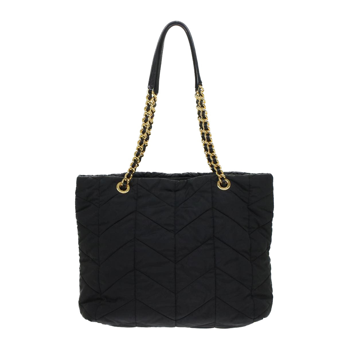 PRADA Chain Shoulder Bag Nylon Black Auth 45671 - 0