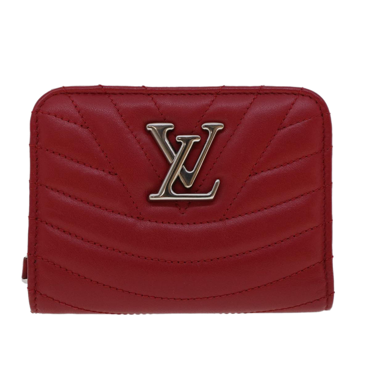 LOUIS VUITTON New Wave Zipto Compact Wallet Wallet Red M63790 LV Auth 45674