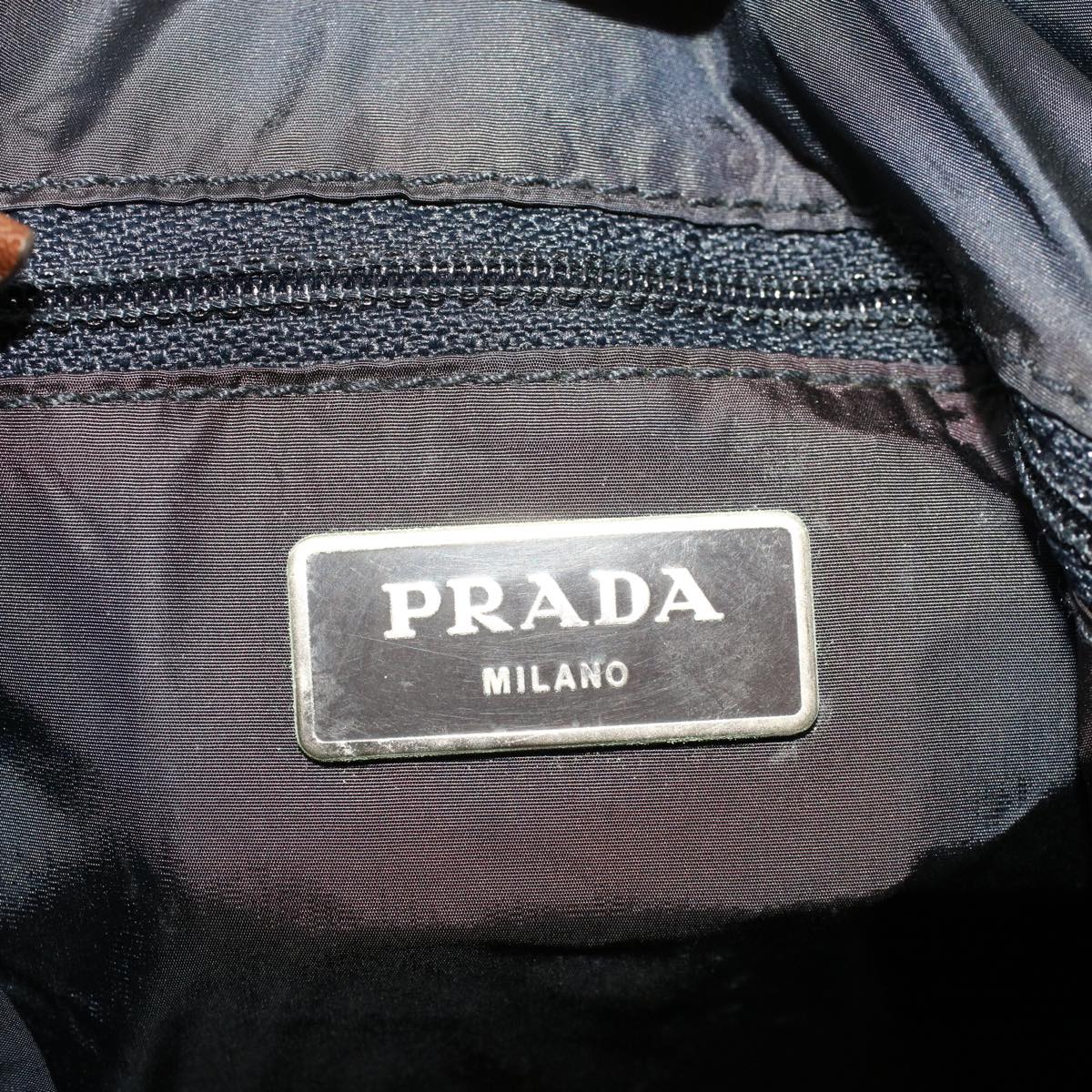 PRADA Hand Bag Nylon Blue Auth 45723