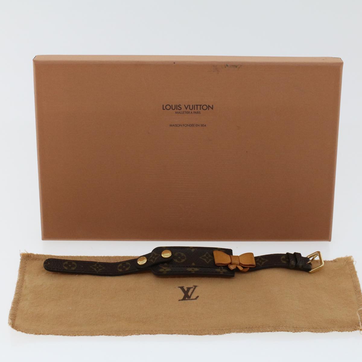 LOUIS VUITTON Monogram Porte a Dress Bracelet M92577 LV Auth 45726