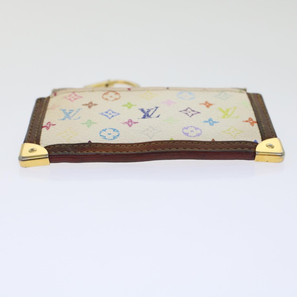 LOUIS VUITTON Monogram Multicolor Pochette Cles Purse White M92655 LV Auth 45773