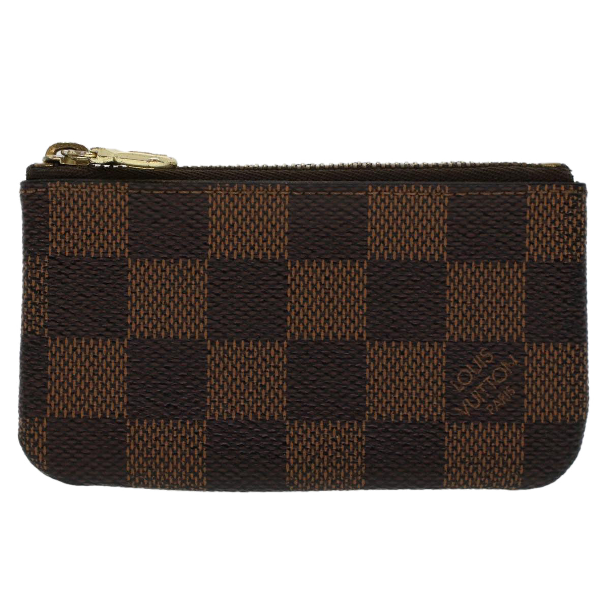 LOUIS VUITTON Damier Ebene Pochette Cles Coin Purse N62658 LV Auth 45793