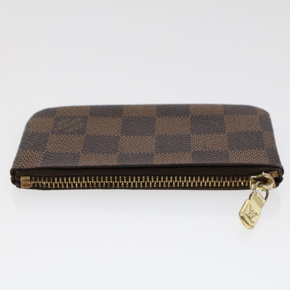 LOUIS VUITTON Damier Ebene Pochette Cles Coin Purse N62658 LV Auth 45793