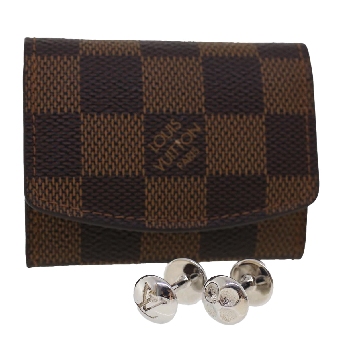 LOUIS VUITTON Damier Ebene Cuff Case M64681 LV Auth 45794