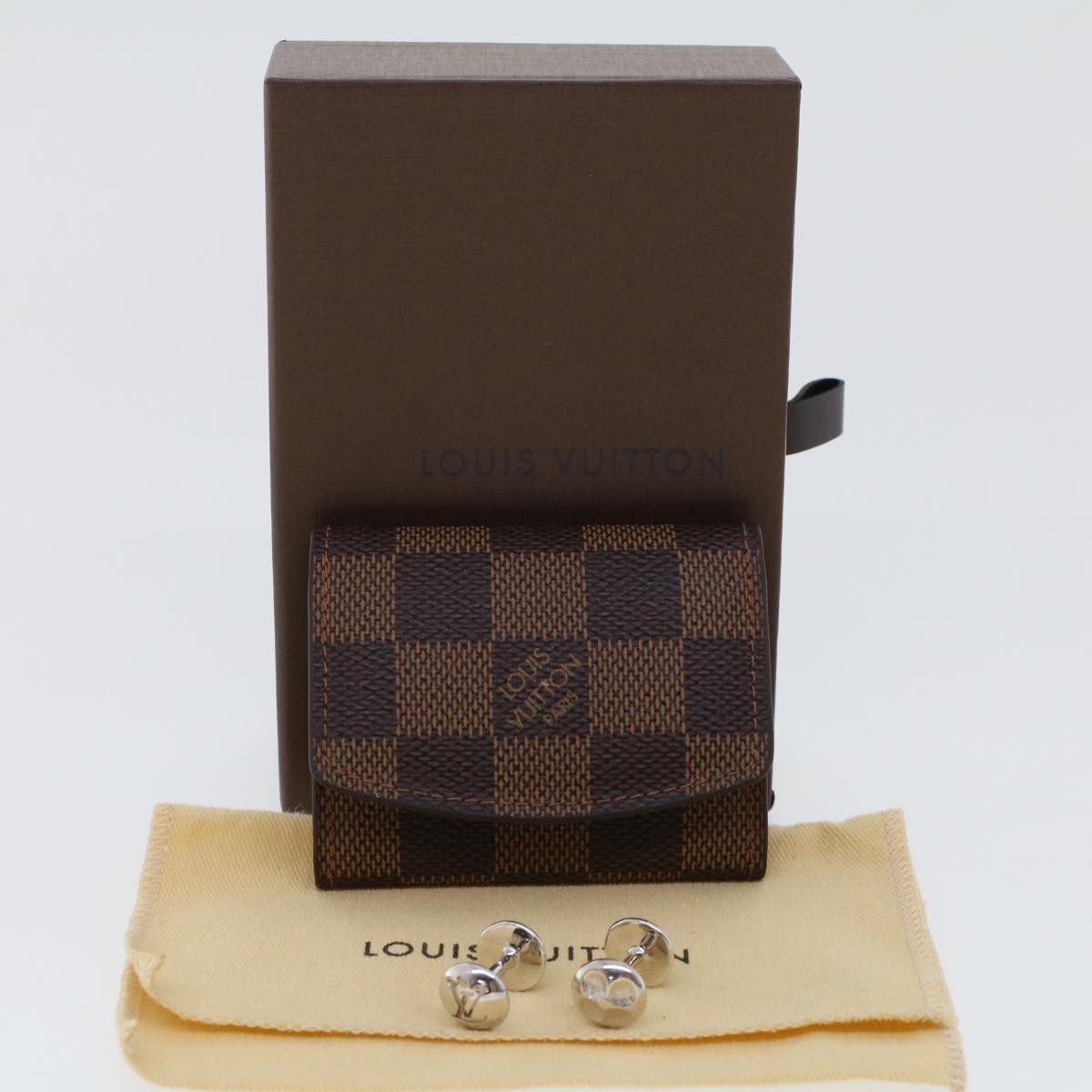 LOUIS VUITTON Damier Ebene Cuff Case M64681 LV Auth 45794