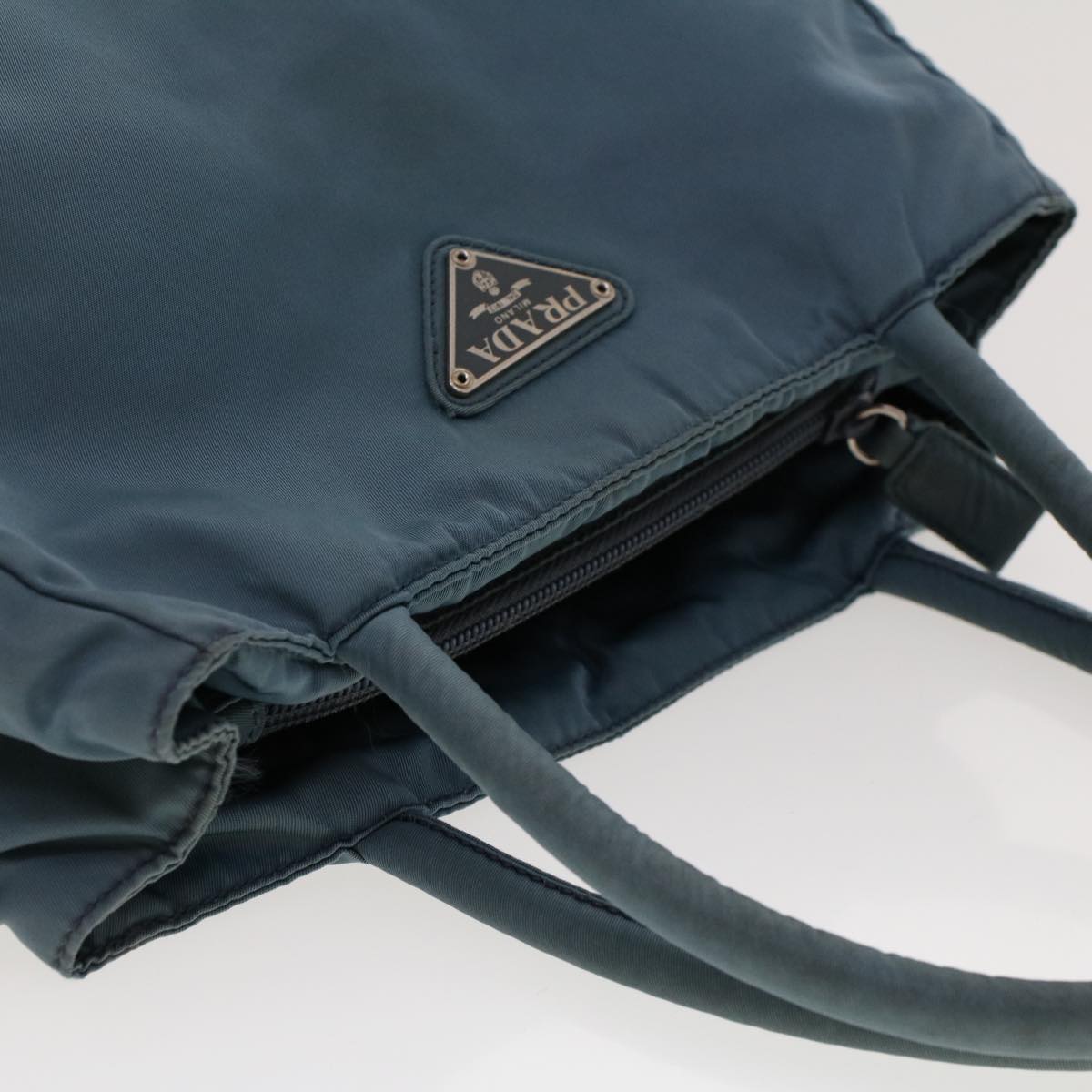 PRADA Hand Bag Nylon Light Blue Auth 45809