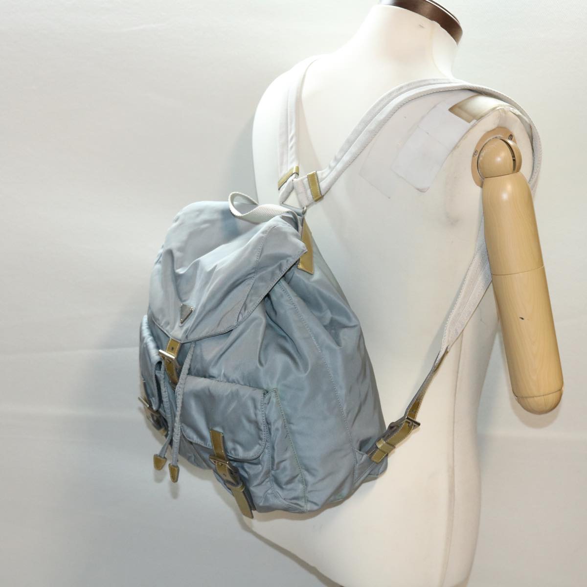 PRADA Backpack Nylon Light Blue Auth 45811