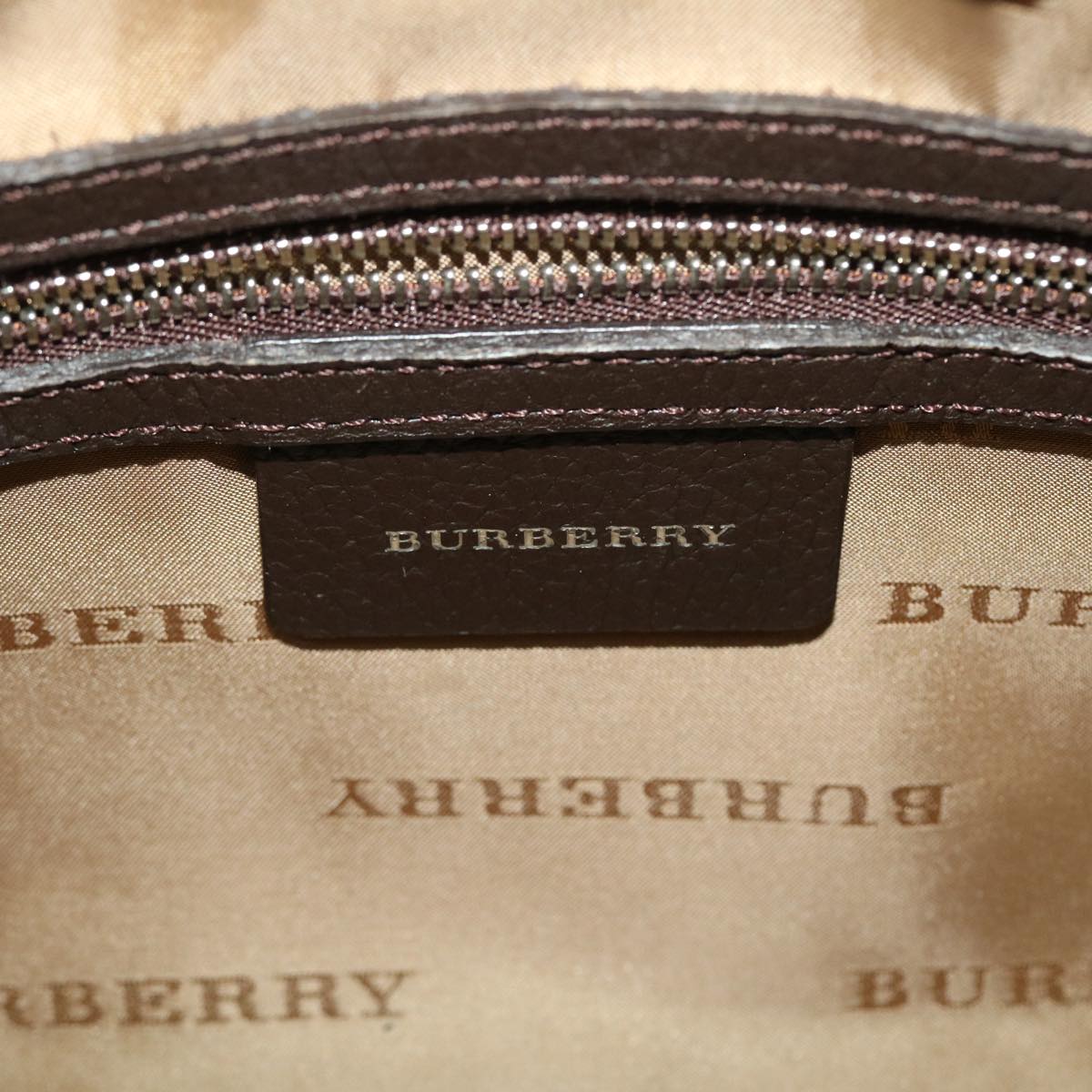 BURBERRY Nova Check Shoulder Bag Nylon Leather Beige Auth 45814