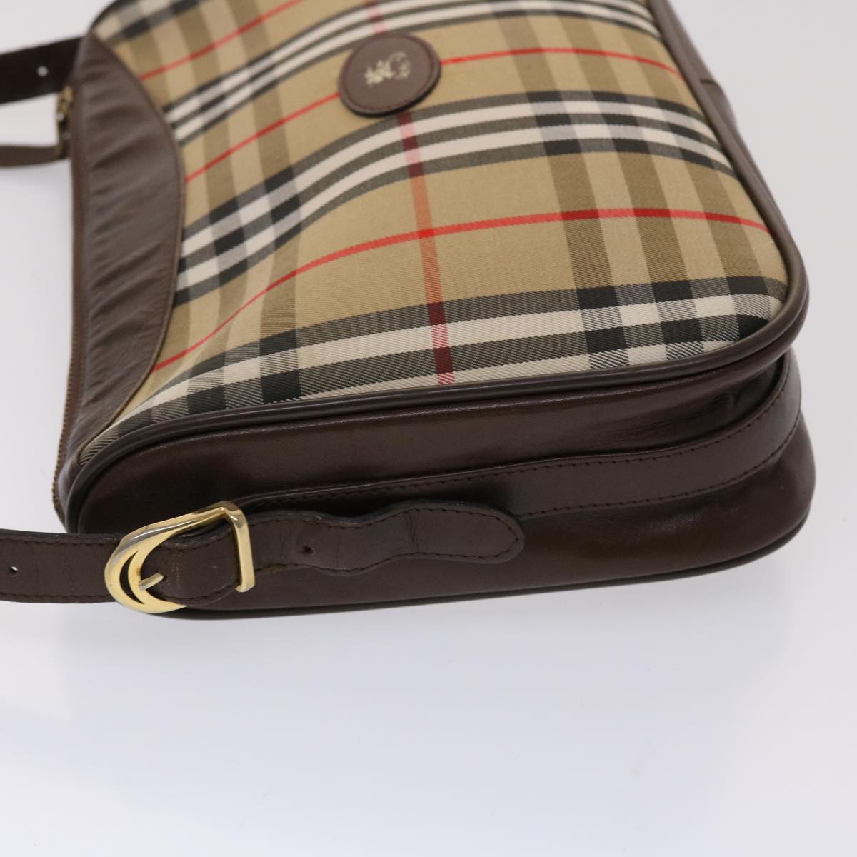 Burberrys Nova Check Shoulder Bag Nylon Beige Auth 45823
