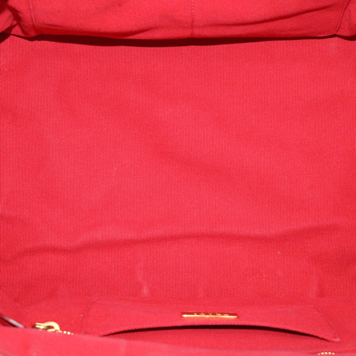 PRADA Bijoux Kanapa MM Hand Bag Canvas Red Auth 45828
