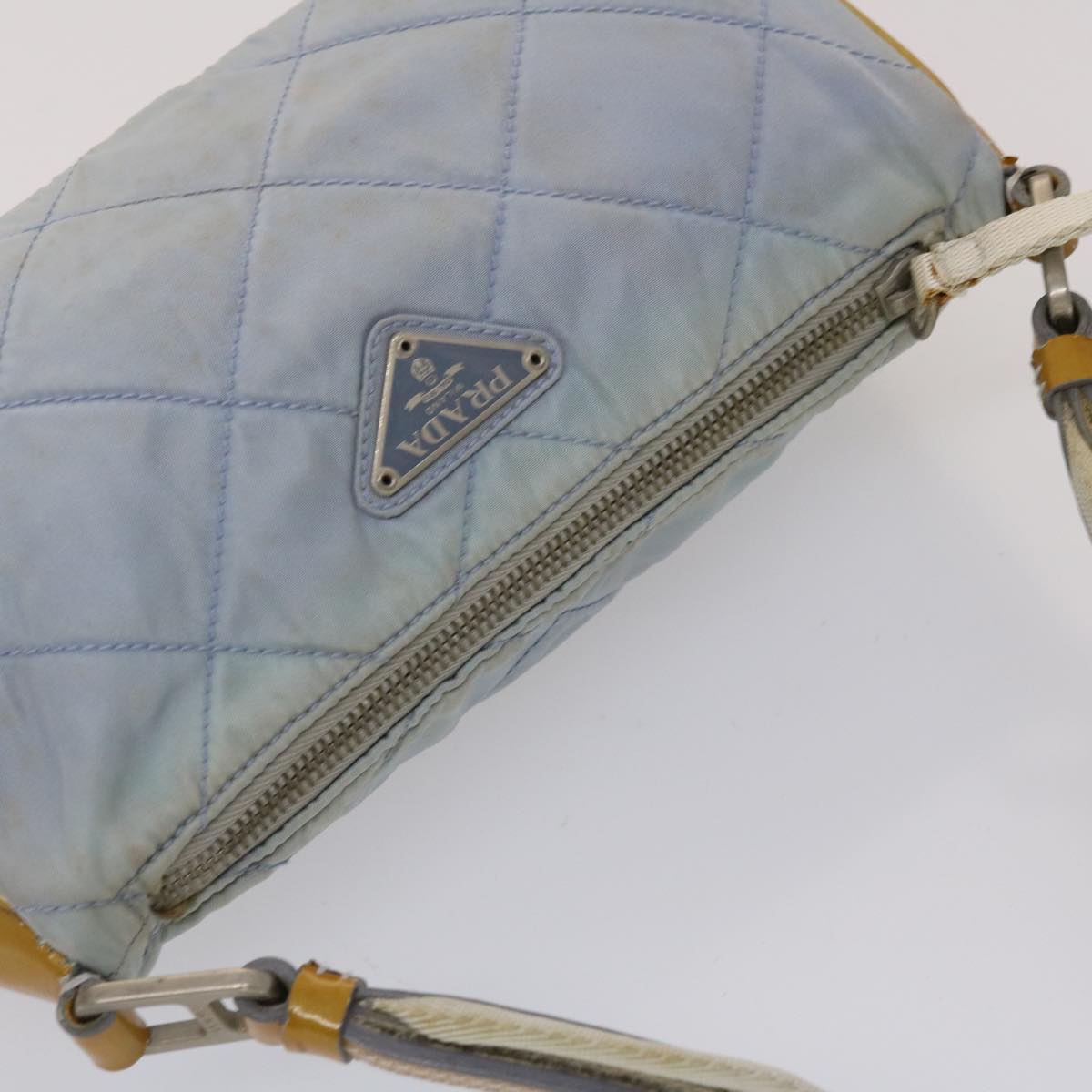 PRADA Shoulder Bag Nylon Light Blue Auth 45837
