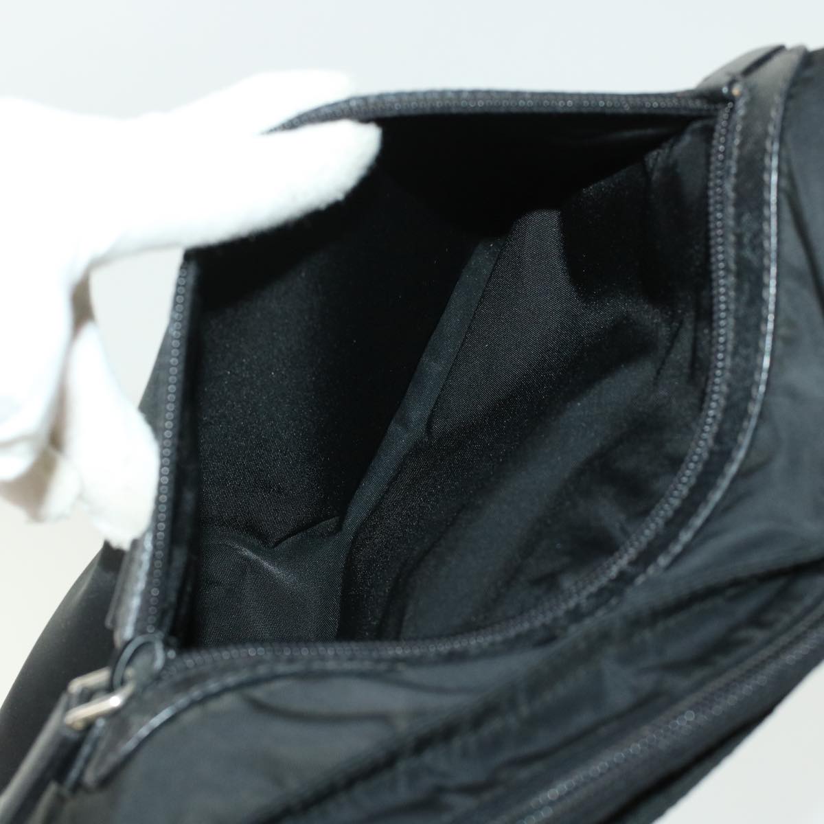 PRADA Shoulder Bag Nylon Black Auth 45839