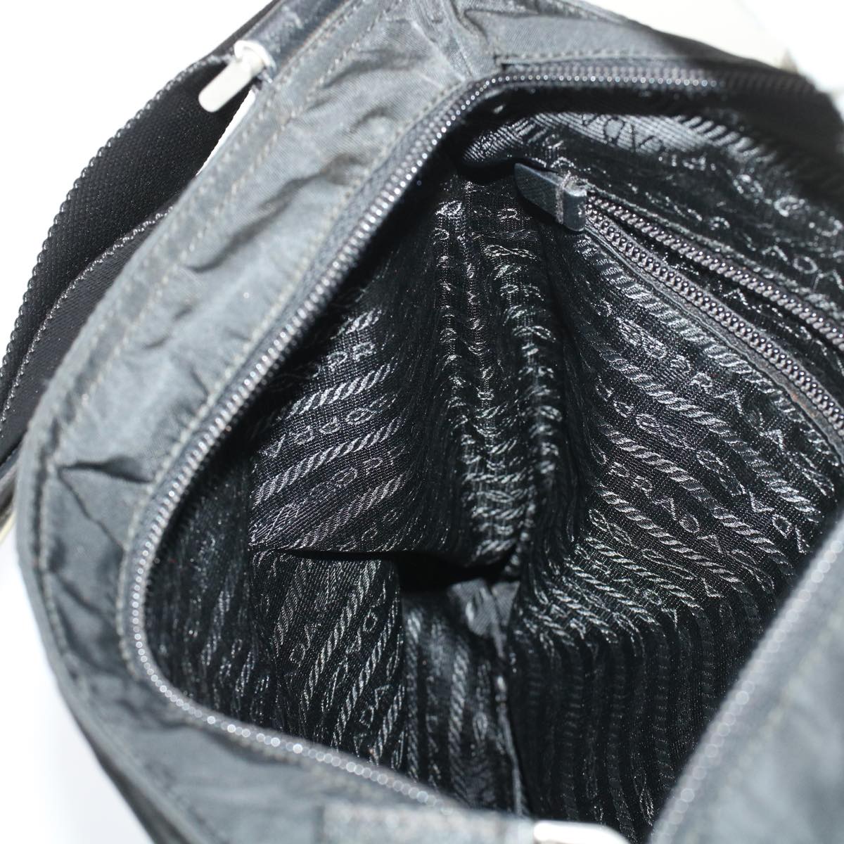 PRADA Shoulder Bag Nylon Black Auth 45839