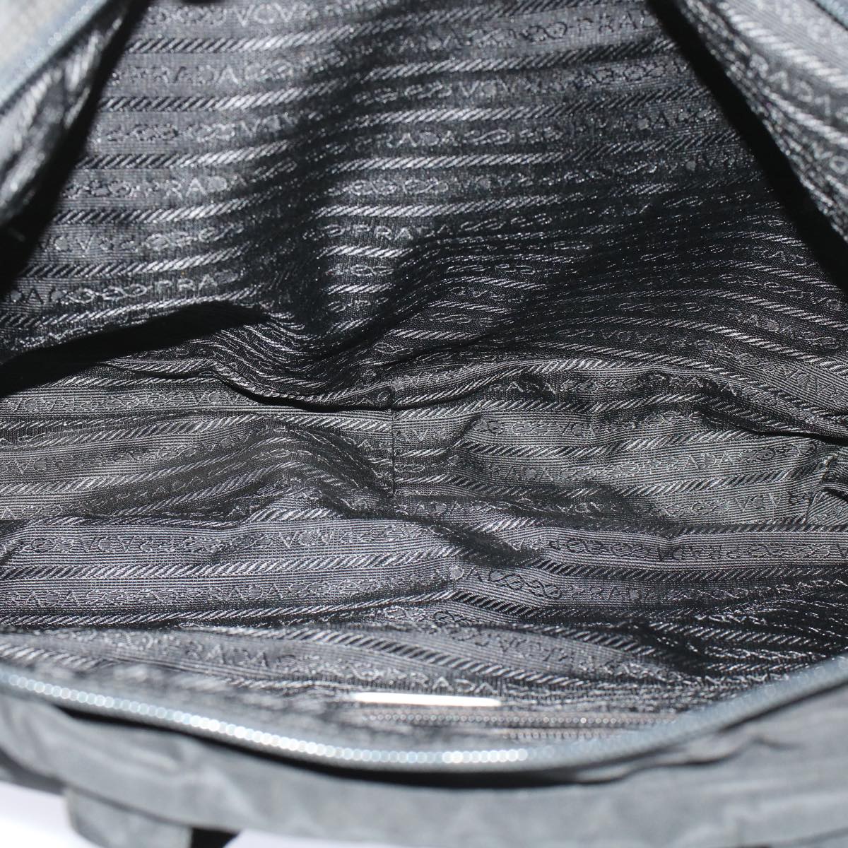 PRADA Hand Bag Nylon Black Auth 45854