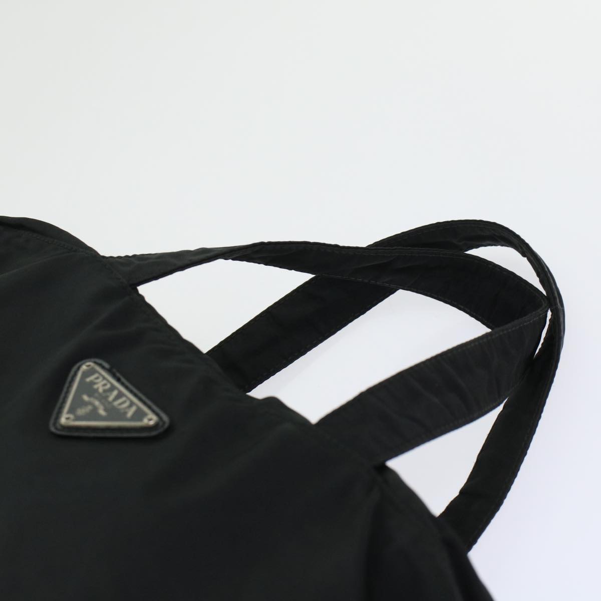 PRADA Hand Bag Nylon Black Auth 45854