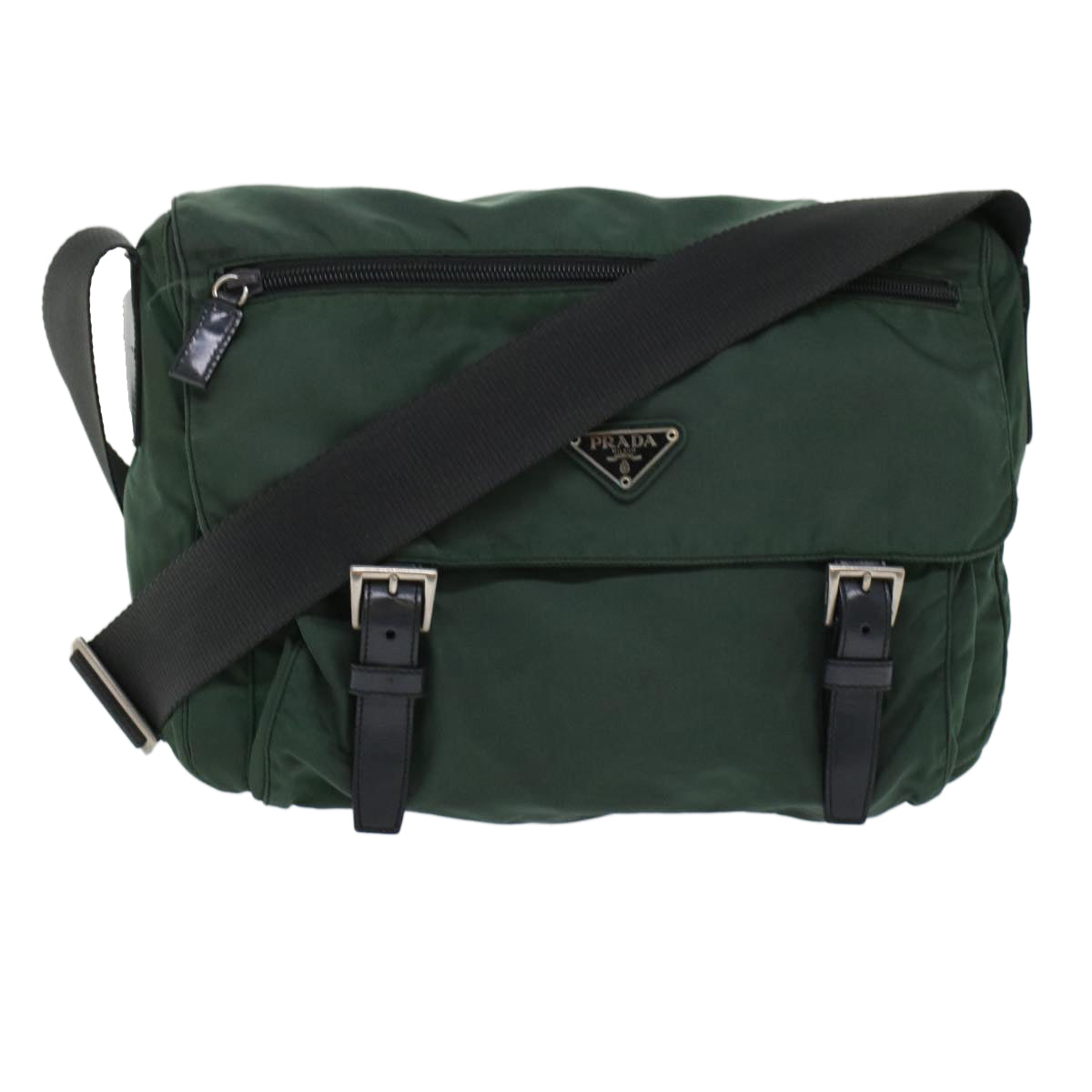 PRADA Shoulder Bag Nylon Green Auth 45861