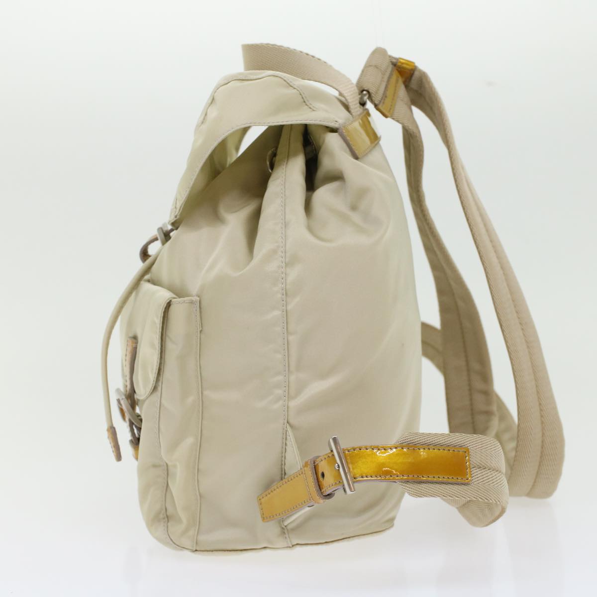 PRADA Backpack Nylon Beige Auth 45868