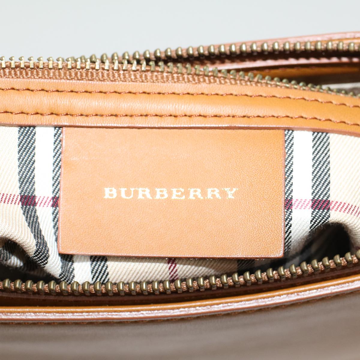 BURBERRY Shoulder Bag Leather Brown Auth 45876