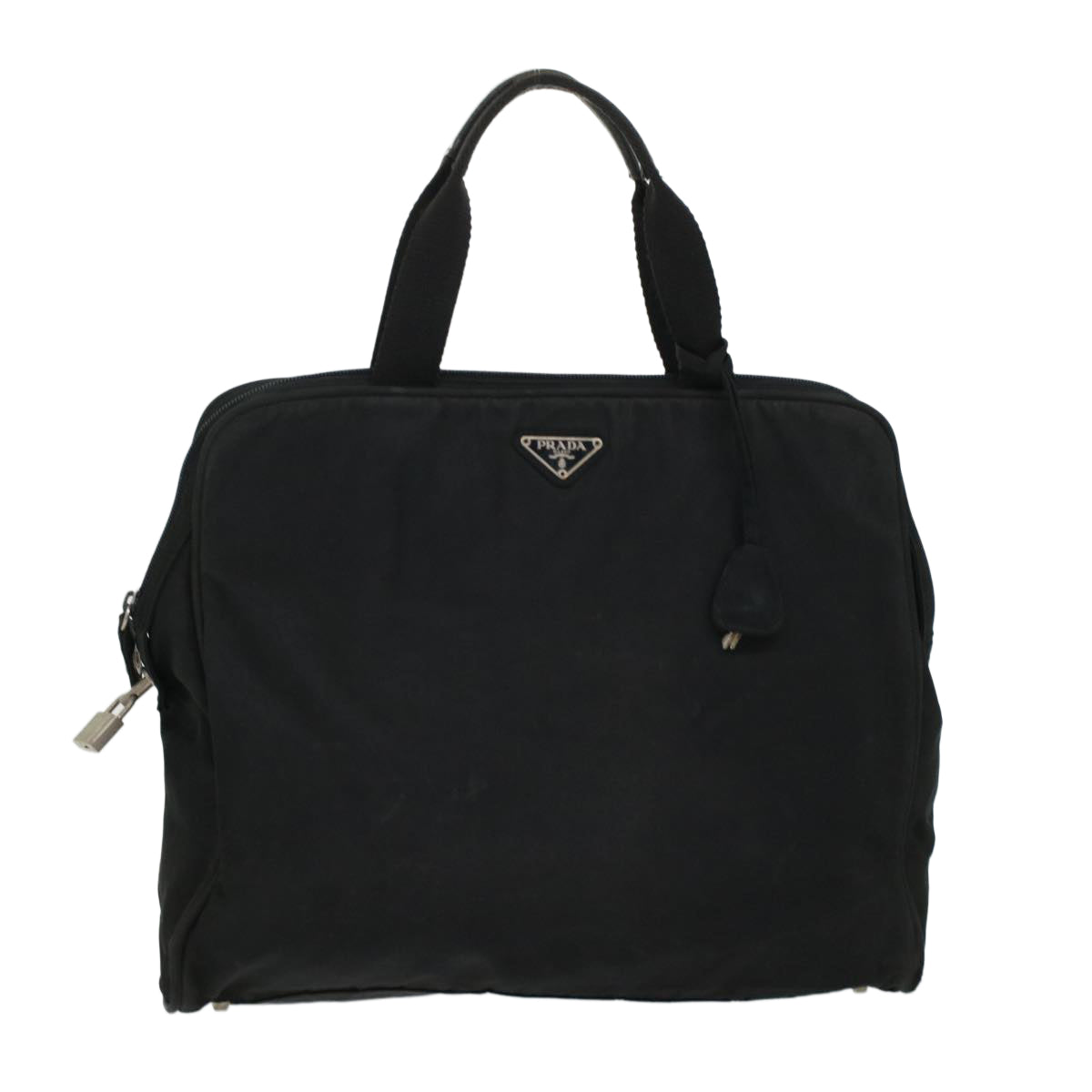 PRADA Hand Bag Nylon Black Auth 45880