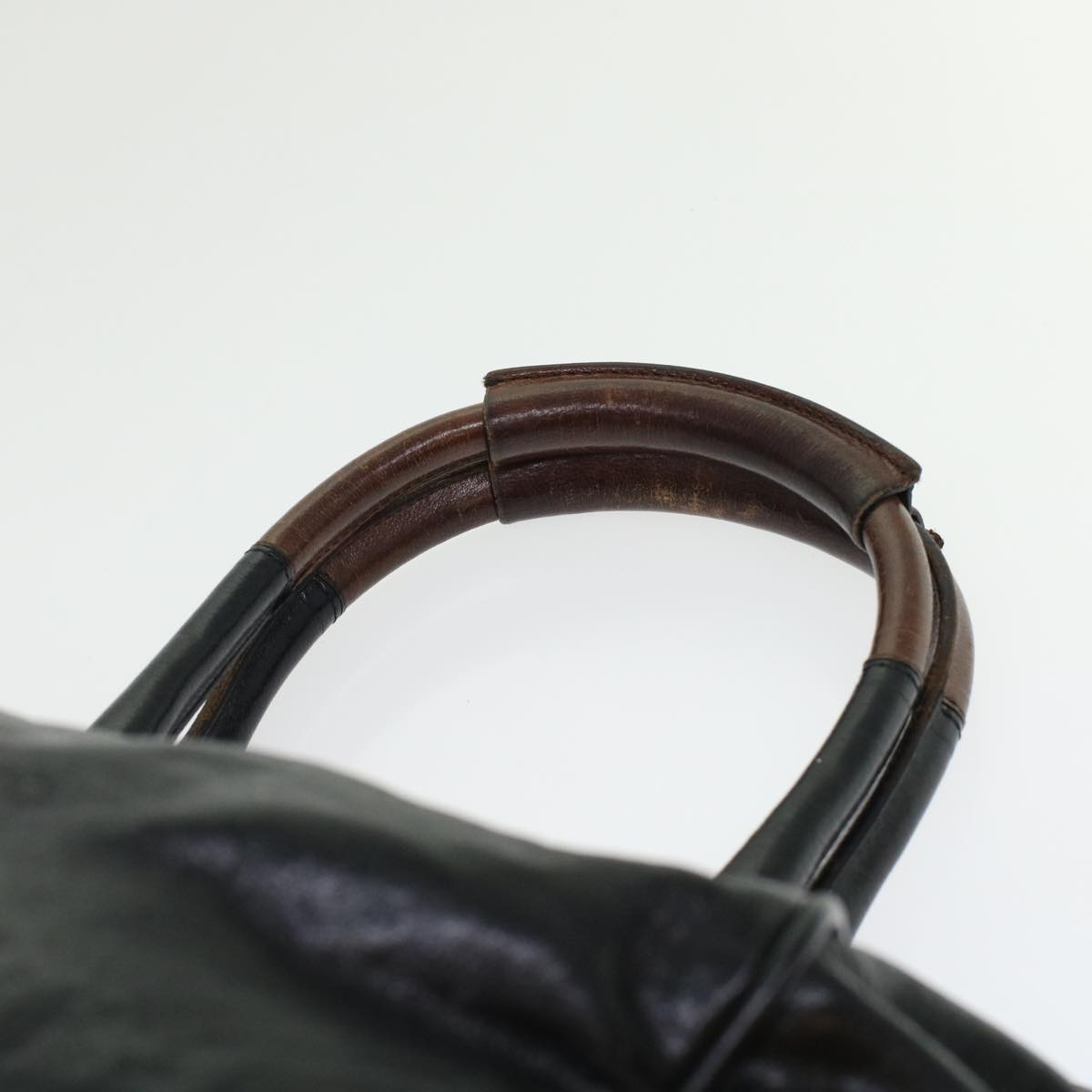 Chloe Etel Hand Bag Leather Black Brown Auth 45881