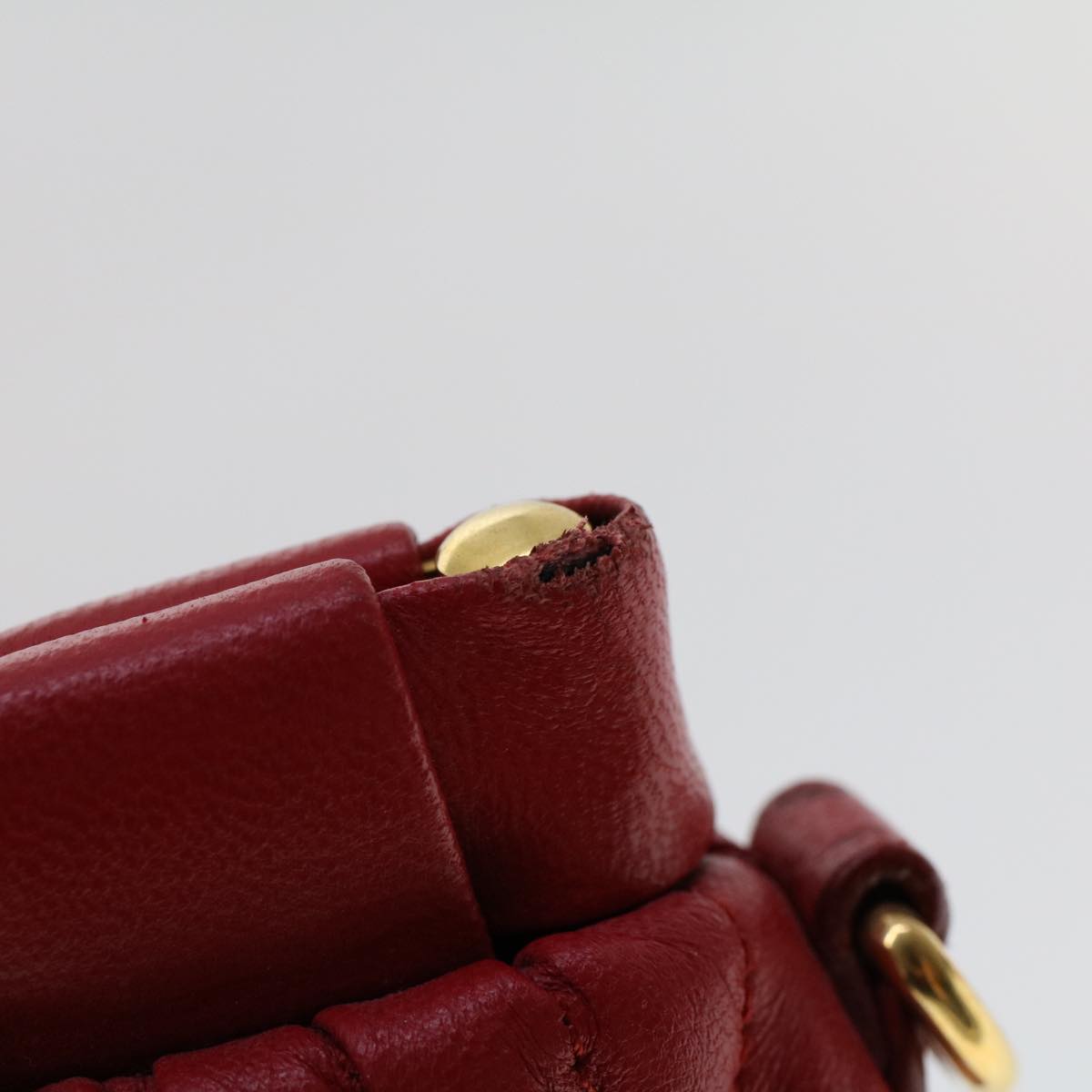 Miu Miu Shoulder Bag Leather Red Auth 45890
