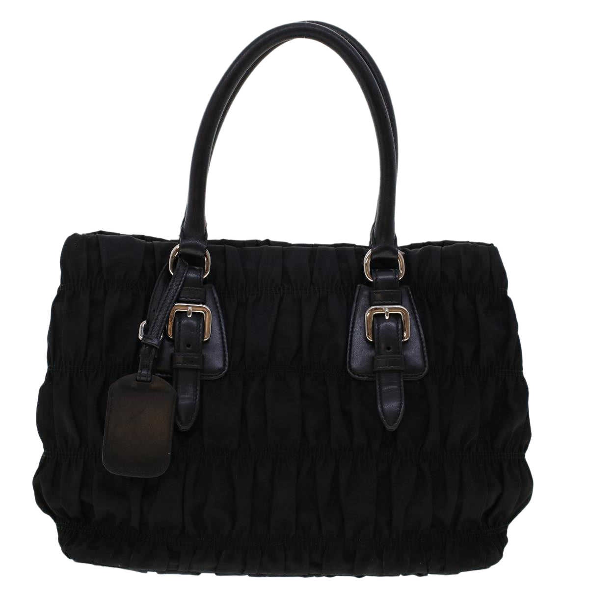 PRADA Hand Bag Nylon Black Auth 45915 - 0