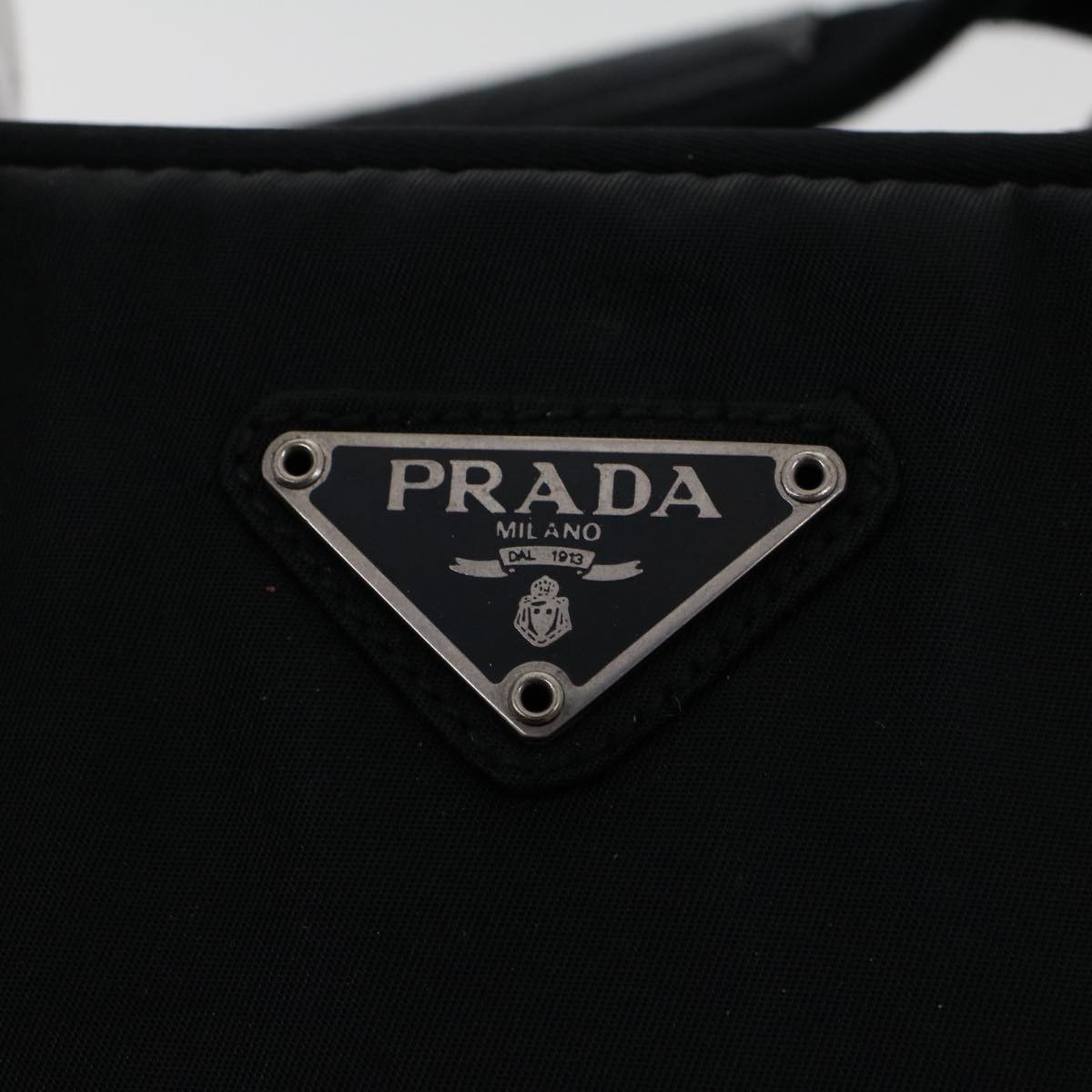 PRADA Hand Bag Nylon Black Auth 45934