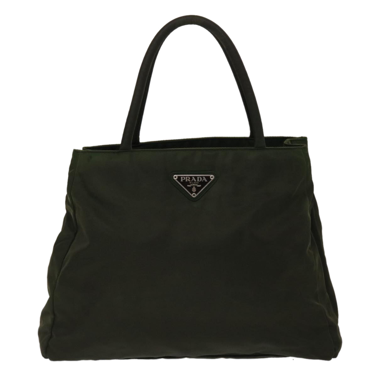 PRADA Hand Bag Nylon Khaki Auth 45940