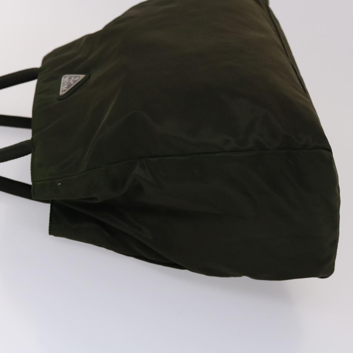 PRADA Hand Bag Nylon Khaki Auth 45940
