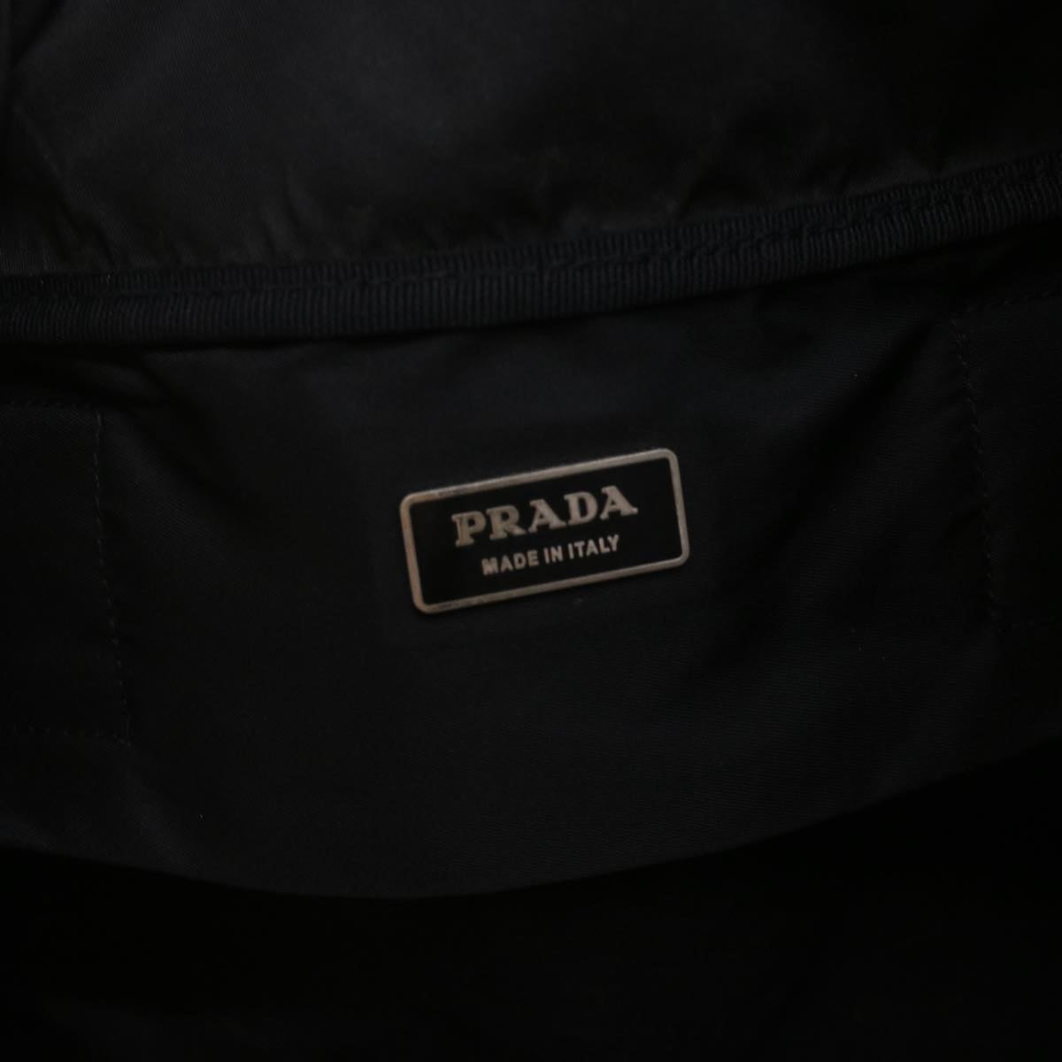 PRADA Boston Bag Nylon Black Auth 45942