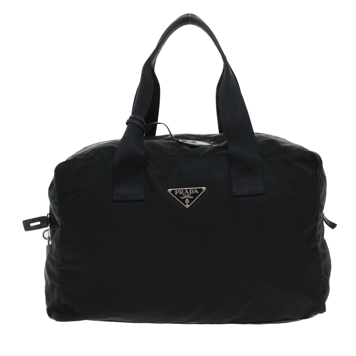 PRADA Boston Bag Nylon Black Auth 45942