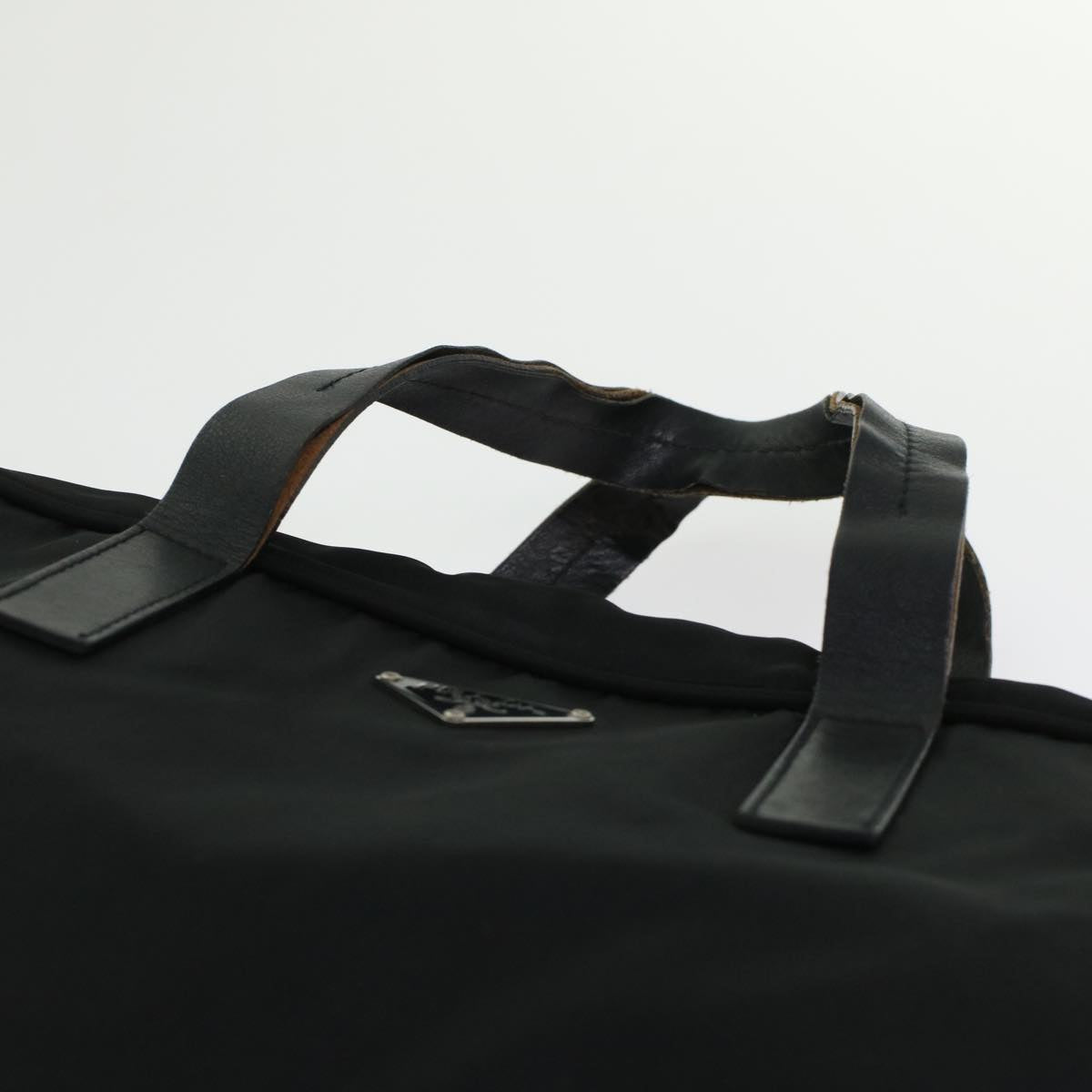 PRADA Hand Bag Nylon Black Auth 45963
