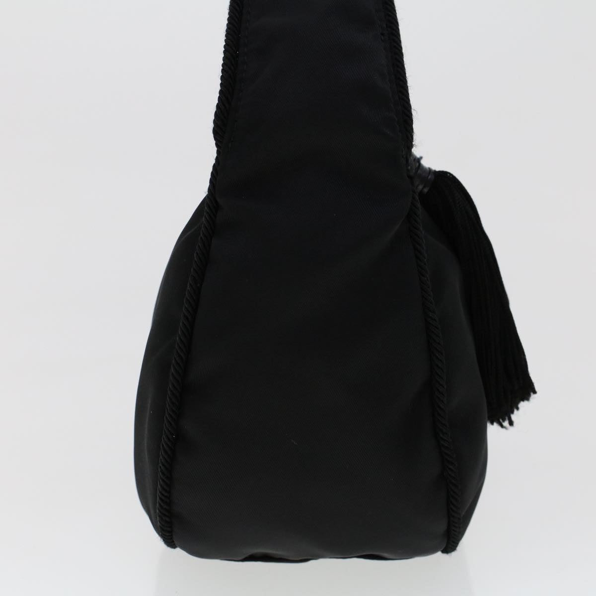 PRADA Fringe Hand Bag Nylon Black BN2870 Auth 45997